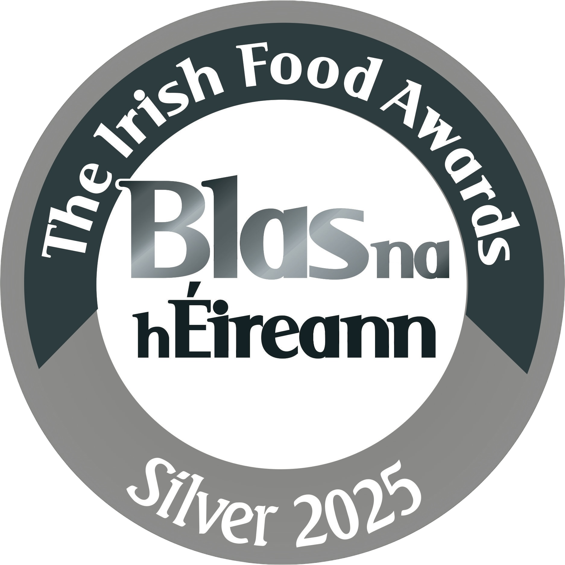 Blas na hÉireann Silver Award 2025 logo for The Irish Food Awards.